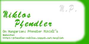 miklos pfendler business card